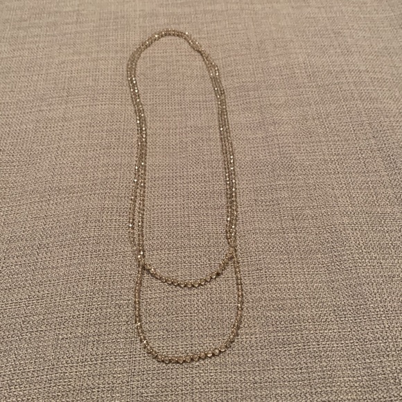 Beaded Neutral Tone Necklace with Gold Tone Tiny Accent Beads - Picture 7 of 9